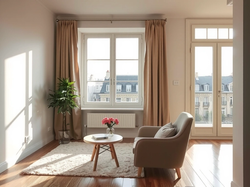 Un intérieur parisien propre et lumineux